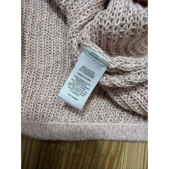 Express Marled Shimmer Pink Chunky Knit Dolman Sleeve Sweater Tunic Size XS - Picture 7 of 7